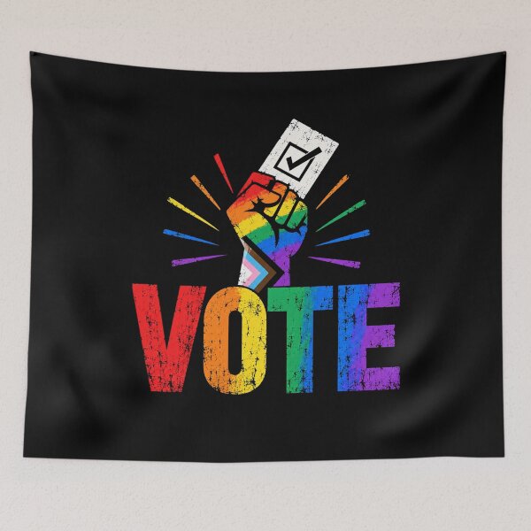 Item preview, LGBTQ Vote People Power – Pride Equality Democracy designed and sold by TEEJAMBOREE.