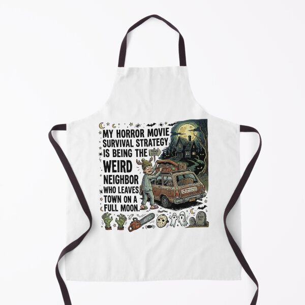 Item preview, My horror movie survival strategy is being the weird neighbor who leaves town on a full moon. designed and sold by jrzvibe.