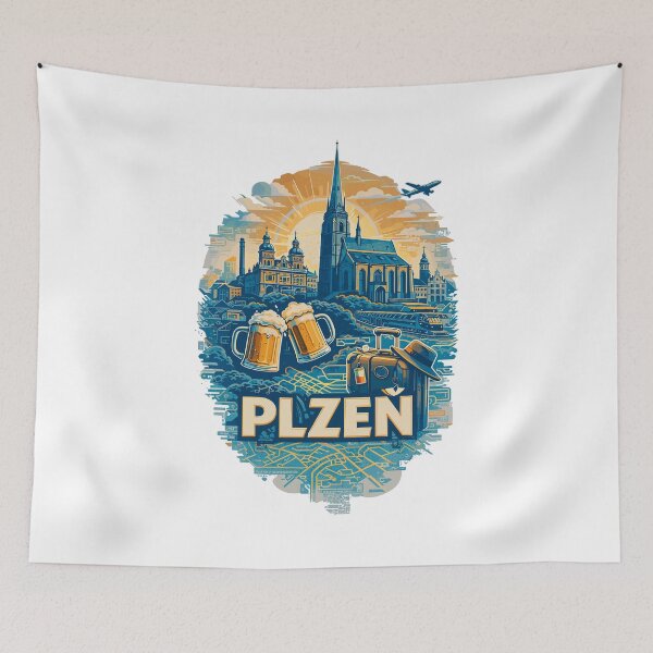 Item preview, Plzeň Skyline – Pilsen Silhouette Travel Motif designed and sold by Pineapple-Tree.