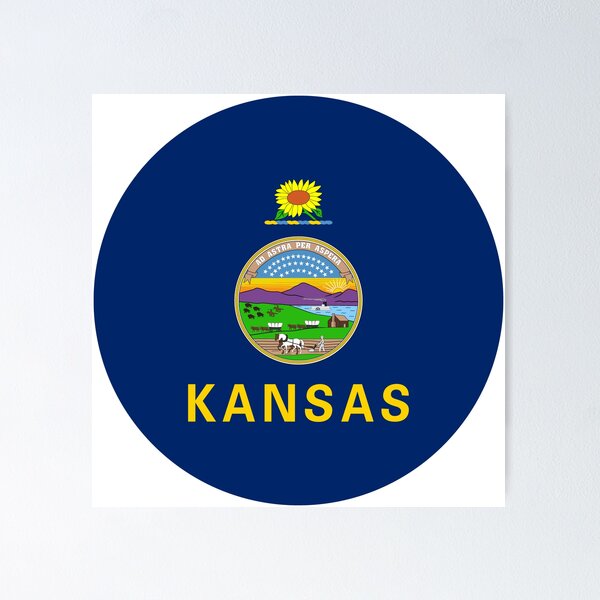 Item preview, Kansas Circle Flag Moving Away Gift, Homesick KS Present designed and sold by shitpostee.