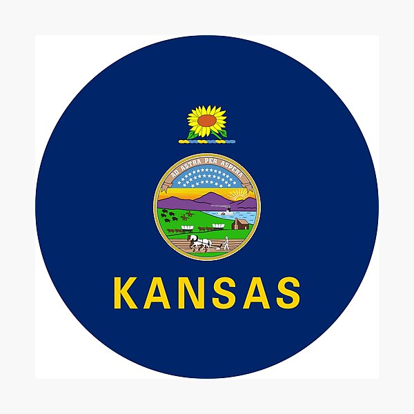 Item preview, Kansas Circle Flag Moving Away Gift, Homesick KS Present designed and sold by shitpostee.