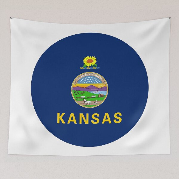 Item preview, Kansas Circle Flag Moving Away Gift, Homesick KS Present designed and sold by shitpostee.