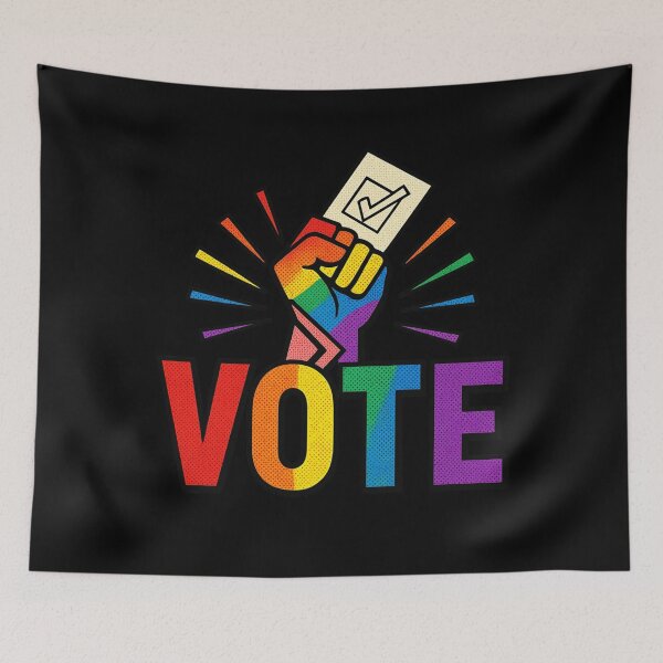 Item preview, LGBTQ Vote People Power – Pride Equality Democracy designed and sold by TEEJAMBOREE.