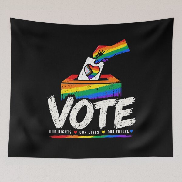 Item preview, LGBTQ Vote People Power – Pride Equality Democracy designed and sold by TEEJAMBOREE.