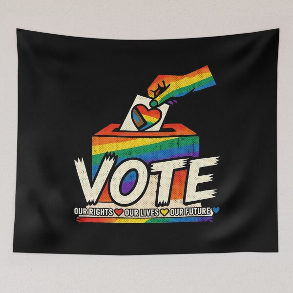 Item preview, LGBTQ Vote People Power – Pride Equality Democracy designed and sold by TEEJAMBOREE.