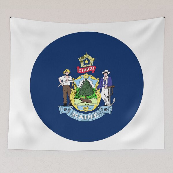 Item preview, Maine Circle Flag Moving Away Gift, Homesick ME Present designed and sold by shitpostee.