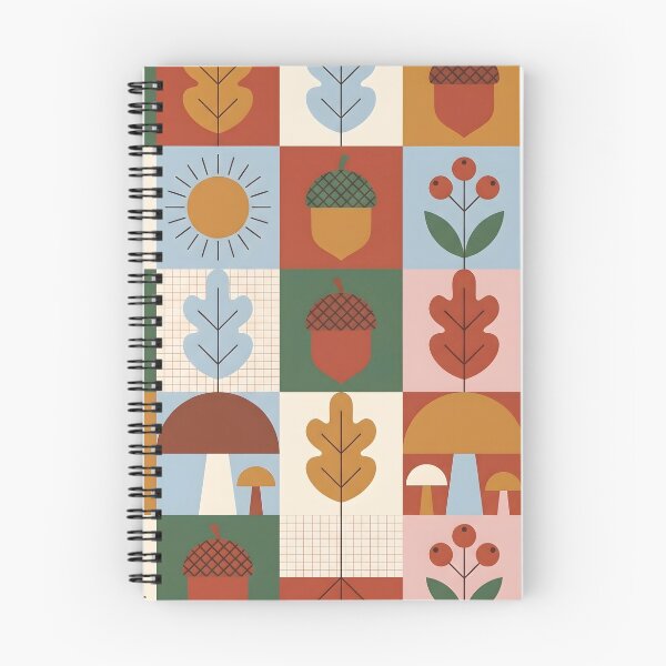 Item preview, Mid-Century Scandi Autumn Pattern - Hazelnut & Mushroom Folk Art designed and sold by ShabanMerch⭐⭐⭐.