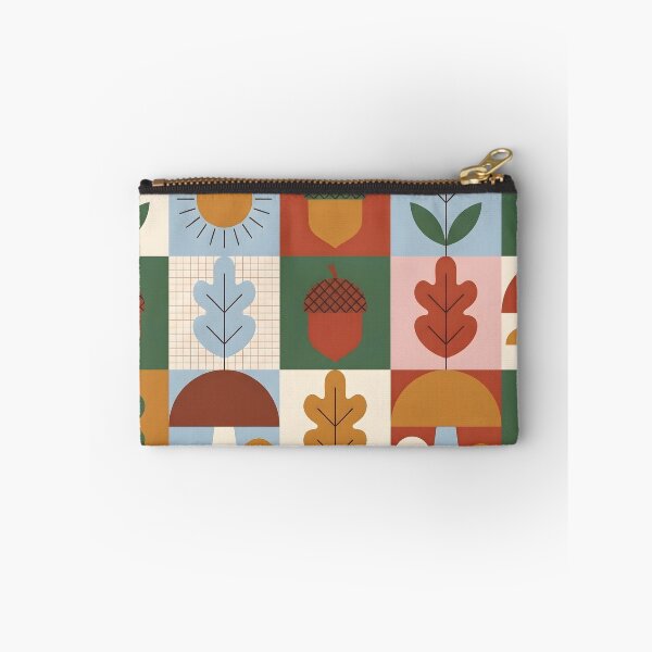 Item preview, Mid-Century Scandi Autumn Pattern - Hazelnut & Mushroom Folk Art designed and sold by ShabanMerch⭐⭐⭐.