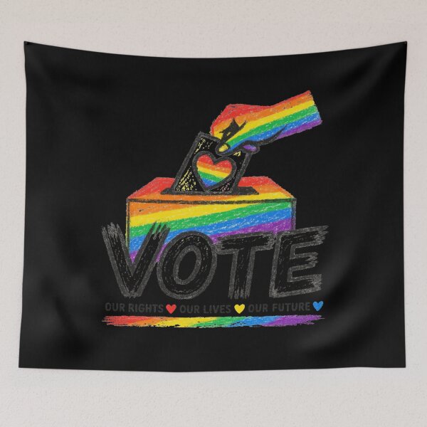 Item preview, LGBTQ Vote People Power – Pride Equality Democracy designed and sold by TEEJAMBOREE.