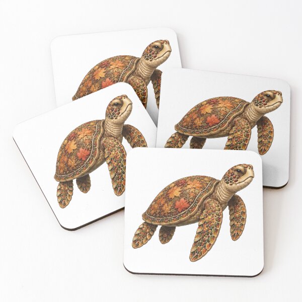 Item preview, Autumn Turtle | Fall Leaves Sea Turtle | Ocean Autumn Collection designed and sold by Zaru Art Studio.