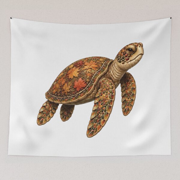 Item preview, Autumn Turtle | Fall Leaves Sea Turtle | Ocean Autumn Collection designed and sold by Zaru Art Studio.