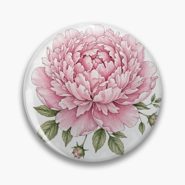 Item preview, Single Pink Peony | Vintage Botanical Flower Illustration | Cottagecore Minimalist Sticker designed and sold by FineLineBotanical .