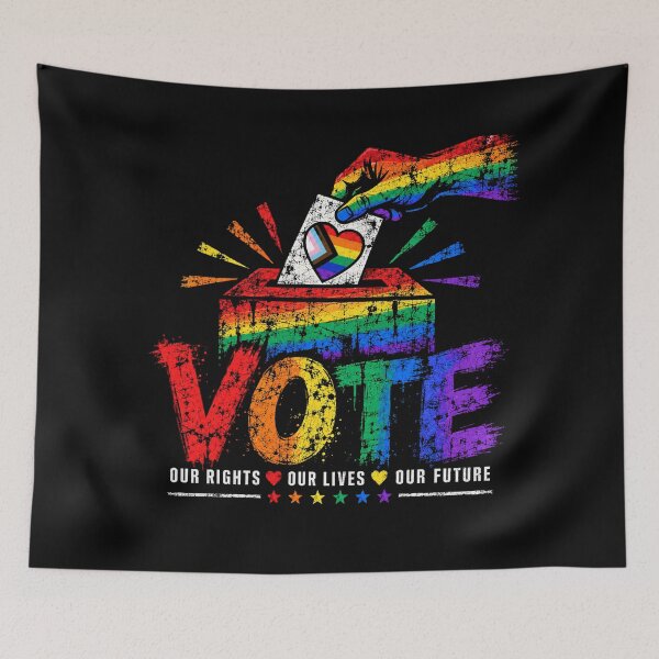 Item preview, LGBTQ Vote People Power – Pride Equality Democracy designed and sold by TEEJAMBOREE.