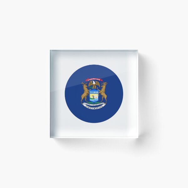 Artikelvorschau, Geschenk zur Abreise mit der Michigan Circle Flag, Geschenk für Heimwehkranke in Michigan entworfen und verkauft von shitpostee.
