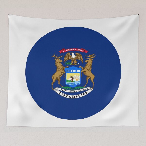 Item preview, Michigan Circle Flag Moving Away Gift, Homesick MI Present designed and sold by shitpostee.