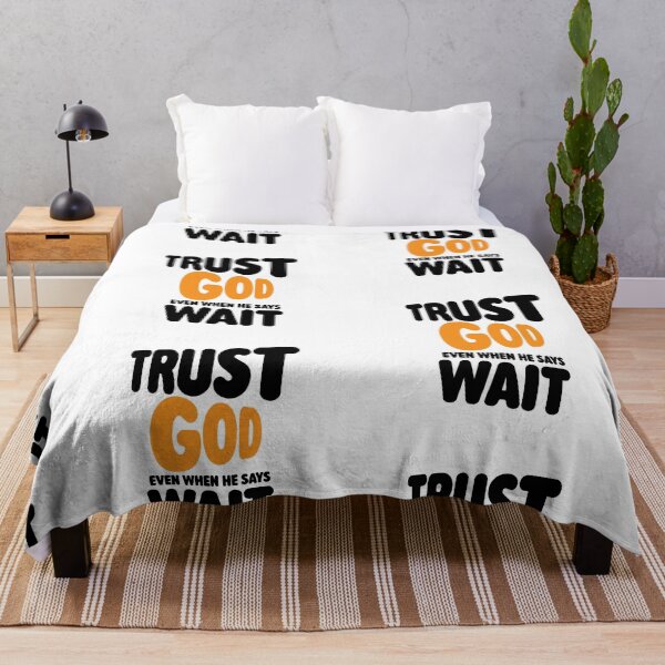 Item preview, Trust God Even When He Says Wait – Christian Faith Typography T-Shirt Design designed and sold by CrossCrafted.