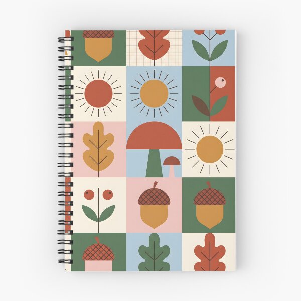 Artikelvorschau, Skandinavisches Herbstmuster aus der Mitte des 20. Jahrhunderts – Haselnuss- und Pilz-Volkskunst entworfen und verkauft von ShabanMerch.