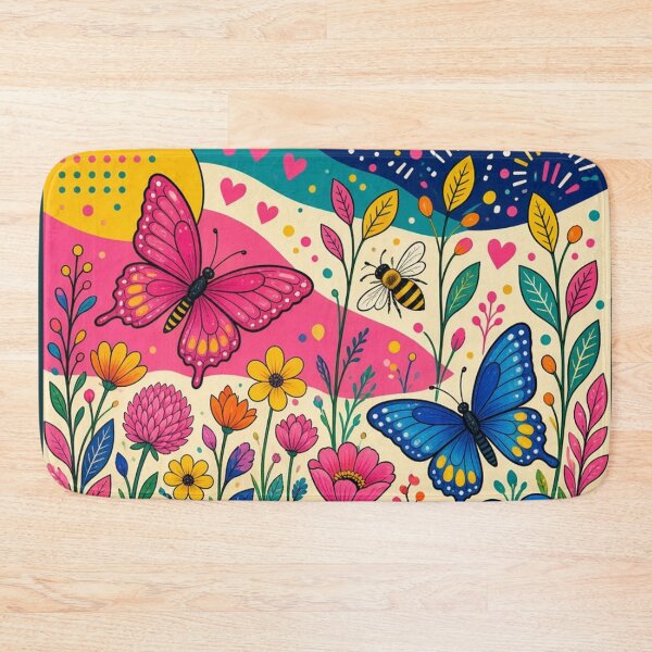 Item preview, Bold Folk Pop Art Wildflower Meadow Print designed and sold by Nexus Space.