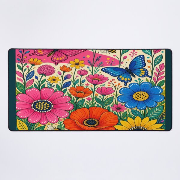Item preview, Bold Folk Pop Art Wildflower Meadow Print designed and sold by Nexus Space.
