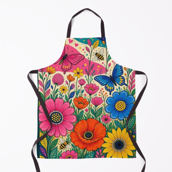 Item preview, Bold Folk Pop Art Wildflower Meadow Print designed and sold by Nexus Space.