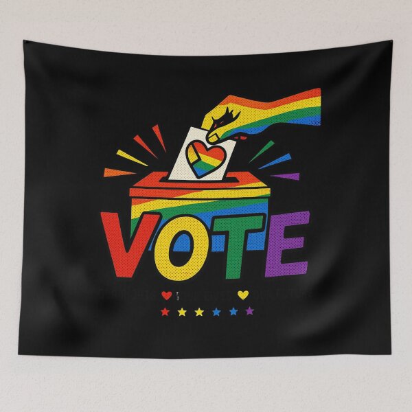 Item preview, LGBTQ Vote People Power – Pride Equality Democracy designed and sold by TEEJAMBOREE.