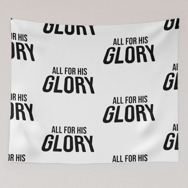 Item preview, All For His Glory – Christian Faith Typography T-Shirt Design designed and sold by CrossCrafted.