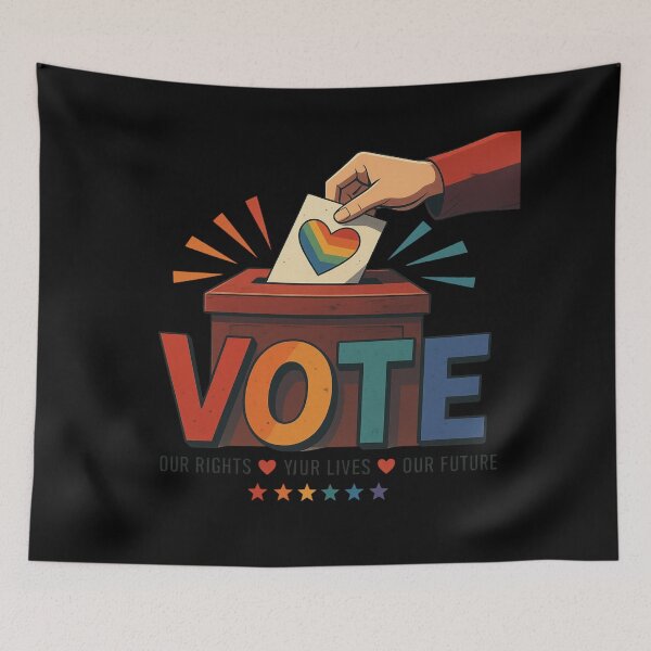 Item preview, LGBTQ Vote People Power – Pride Equality Democracy designed and sold by TEEJAMBOREE.
