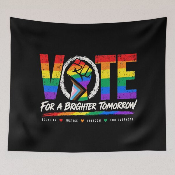 Item preview, LGBTQ Vote People Power – Pride Equality Democracy designed and sold by TEEJAMBOREE.