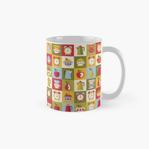 Item preview, Mid-Century Retro Kitchen Pattern - Scandi Folk Art designed and sold by ShabanMerch⭐⭐⭐.