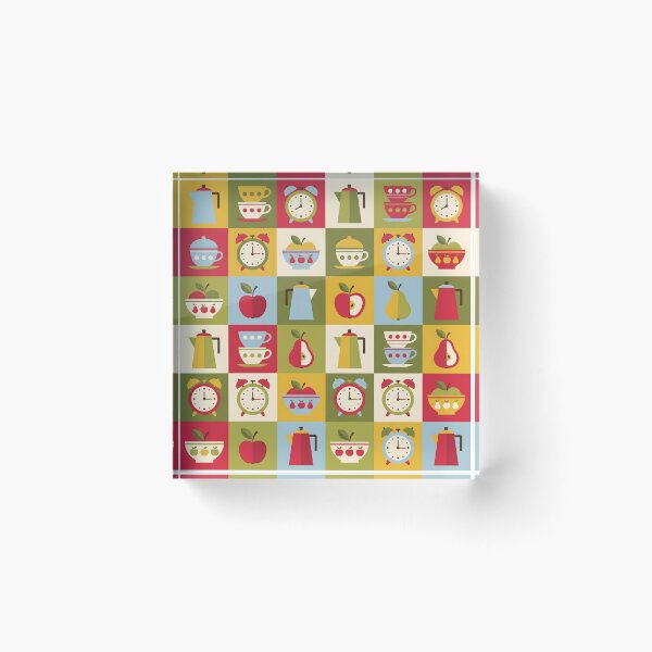 Item preview, Mid-Century Retro Kitchen Pattern - Scandi Folk Art designed and sold by ShabanMerch⭐⭐⭐.