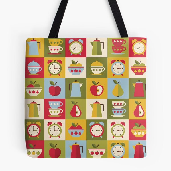 Item preview, Mid-Century Retro Kitchen Pattern - Scandi Folk Art designed and sold by ShabanMerch⭐⭐⭐.