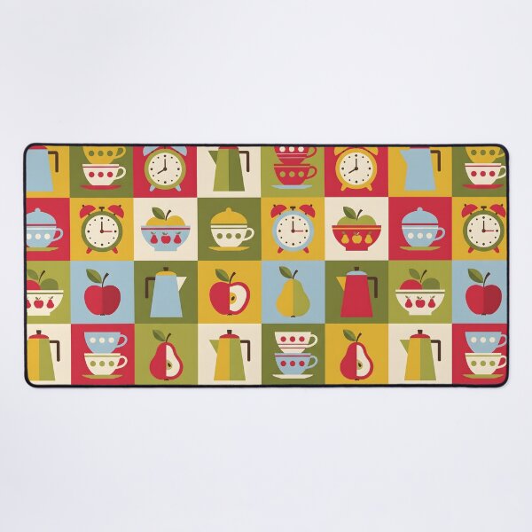 Item preview, Mid-Century Retro Kitchen Pattern - Scandi Folk Art designed and sold by ShabanMerch⭐⭐⭐.