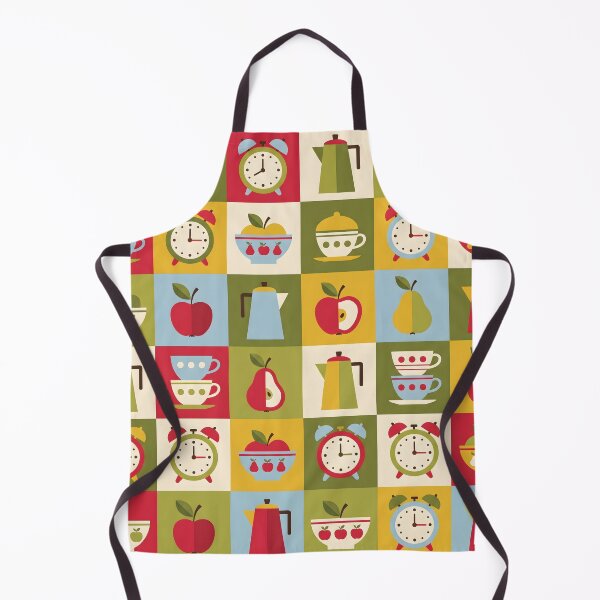 Item preview, Mid-Century Retro Kitchen Pattern - Scandi Folk Art designed and sold by ShabanMerch⭐⭐⭐.