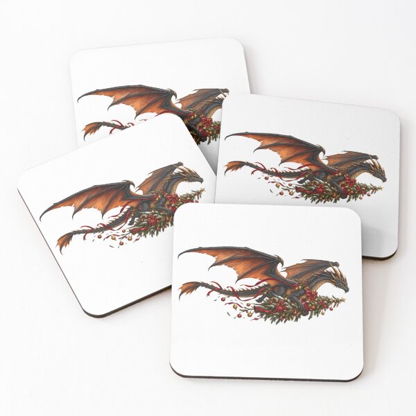 Item preview, Christmas Dragon with Tree designed and sold by ColorFlowArt.