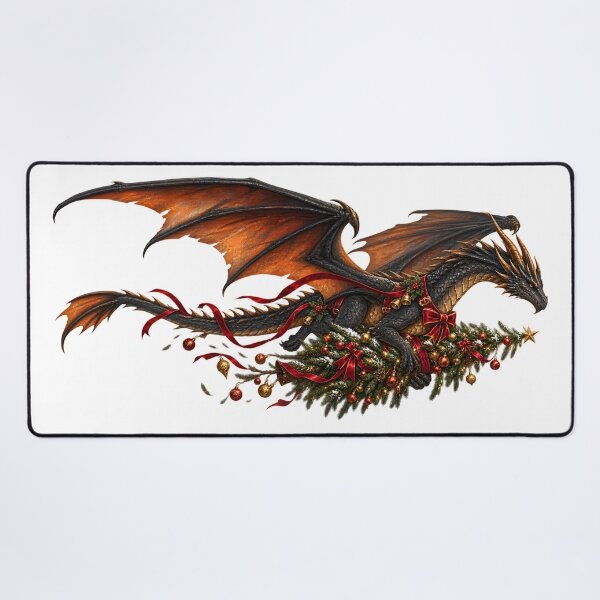 Item preview, Christmas Dragon with Tree designed and sold by ColorFlowArt.