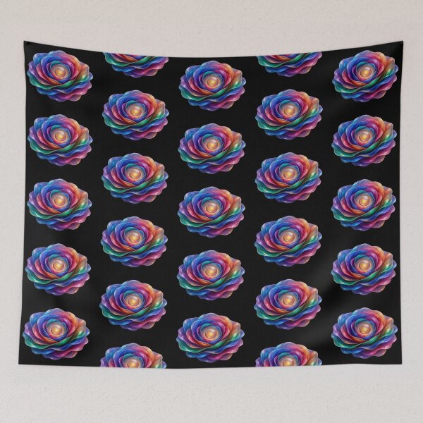 Item preview, Rainbow Metallic Rose and Glowing Abstract Flower Design designed and sold by Breezes-of-Ida.