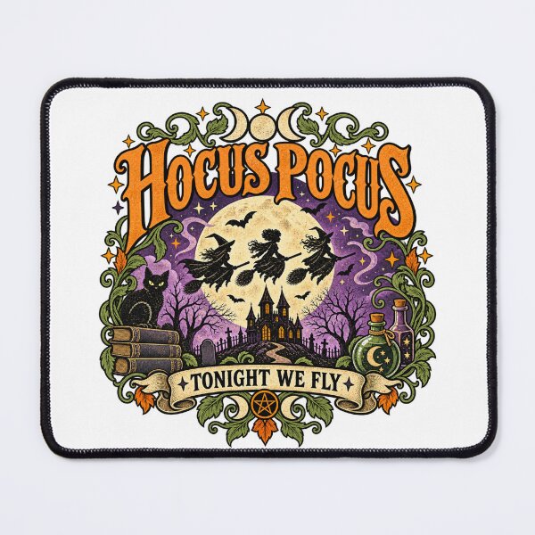 Item preview, Hocus Pocus Halloween Witches Tonight We Fly Vintage Witchy Gothic Design designed and sold by CatiaStudioArt.