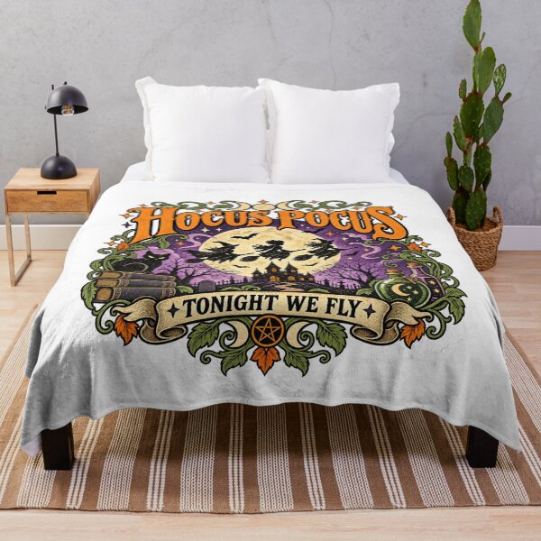 Item preview, Hocus Pocus Halloween Witches Tonight We Fly Vintage Witchy Gothic Design designed and sold by CatiaStudioArt.