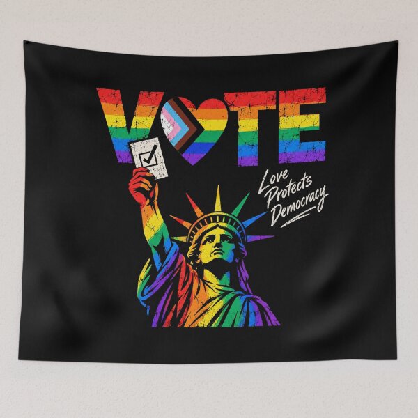Item preview, LGBTQ Vote People Power – Pride Equality Democracy designed and sold by TEEJAMBOREE.