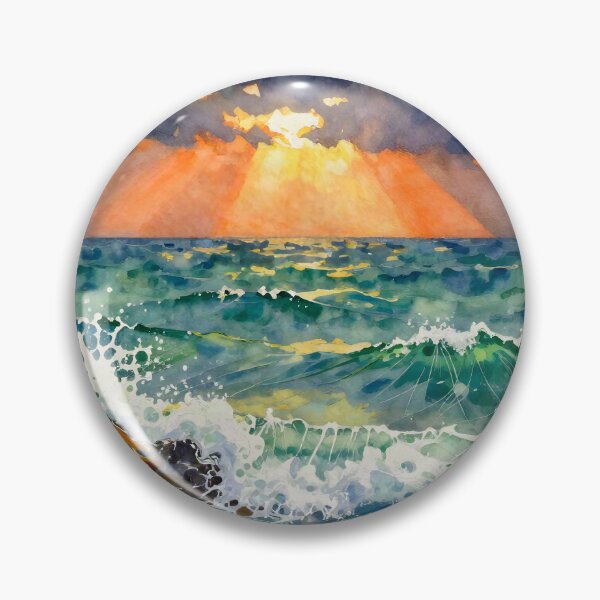 Item preview, Dramatic Ocean Sunset and Waves designed and sold by Serene Strokes Art.