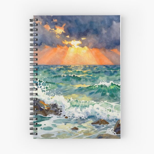 Item preview, Dramatic Ocean Sunset and Waves designed and sold by Serene Strokes Art.
