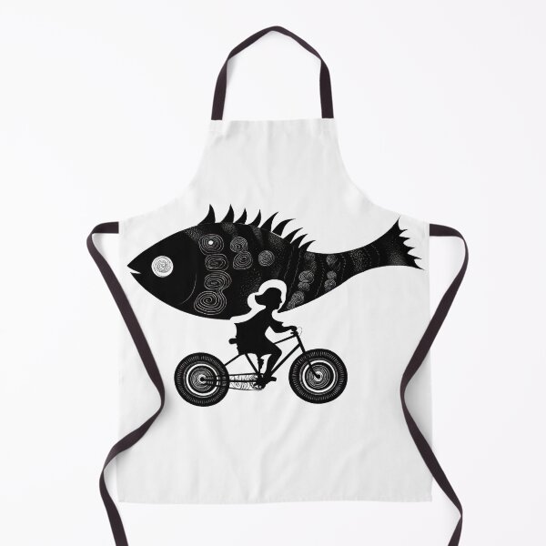 Item preview, Fish and girl riding a bicycle designed and sold by anytka.