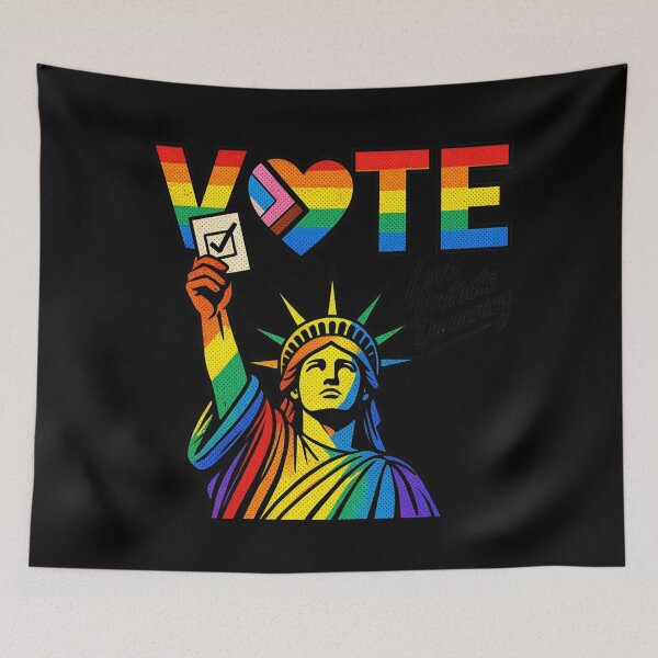 Item preview, LGBTQ Vote People Power – Pride Equality Democracy designed and sold by TEEJAMBOREE.