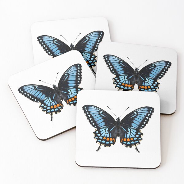 Item preview, Blue and Black Butterfly with Orange Accents designed and sold by PRINTIONAL.