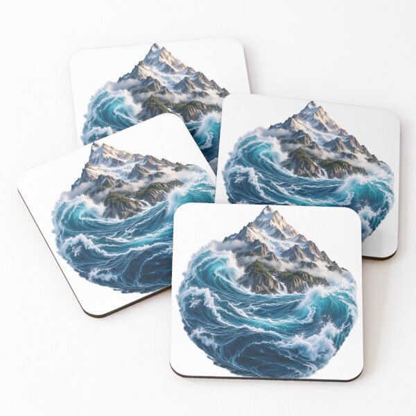 Item preview, Ocean Holding the Mountain – Surreal Nature Landscape Art designed and sold by Prince Tripathi .