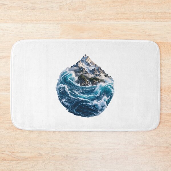 Item preview, Ocean Holding the Mountain – Surreal Nature Landscape Art designed and sold by Prince Tripathi .