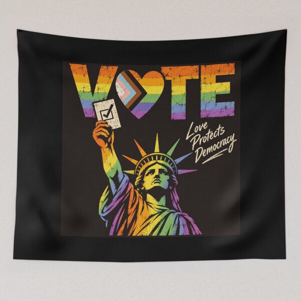Item preview, LGBTQ Vote People Power – Pride Equality Democracy designed and sold by TEEJAMBOREE.