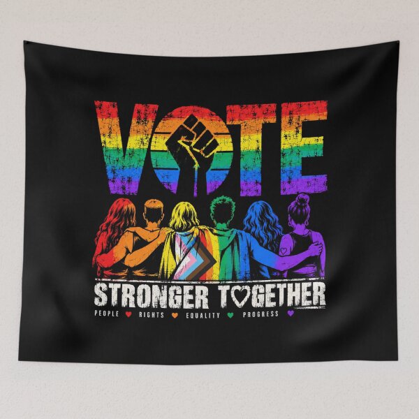 Item preview, Vote People Power – Pride Equality Democracy designed and sold by TEEJAMBOREE.