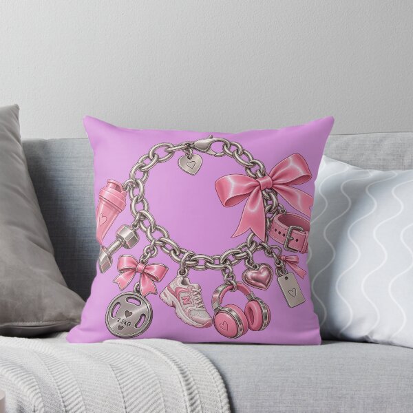 Item preview, Gym Girlie Charm Bracelet – Cute Pink Weightlifting Sticker – Gift for Gym Girls designed and sold by Infinite Images.