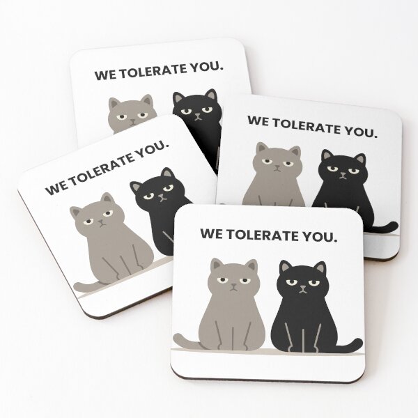 Item preview, We Tolerate You - Two Deadpan Cats Funny Cat Lover T-Shirt designed and sold by its.shivang.